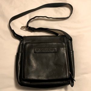Vintage Fossil 1954 Genuine Leather Black Crossbody Bag